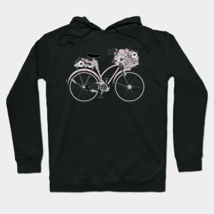 nostalgic bike with lush floral decoration Hoodie